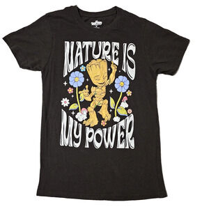 Marvel Guardians of the Galaxy Groot T-Shirt "Nature is My Power" Brown Size M